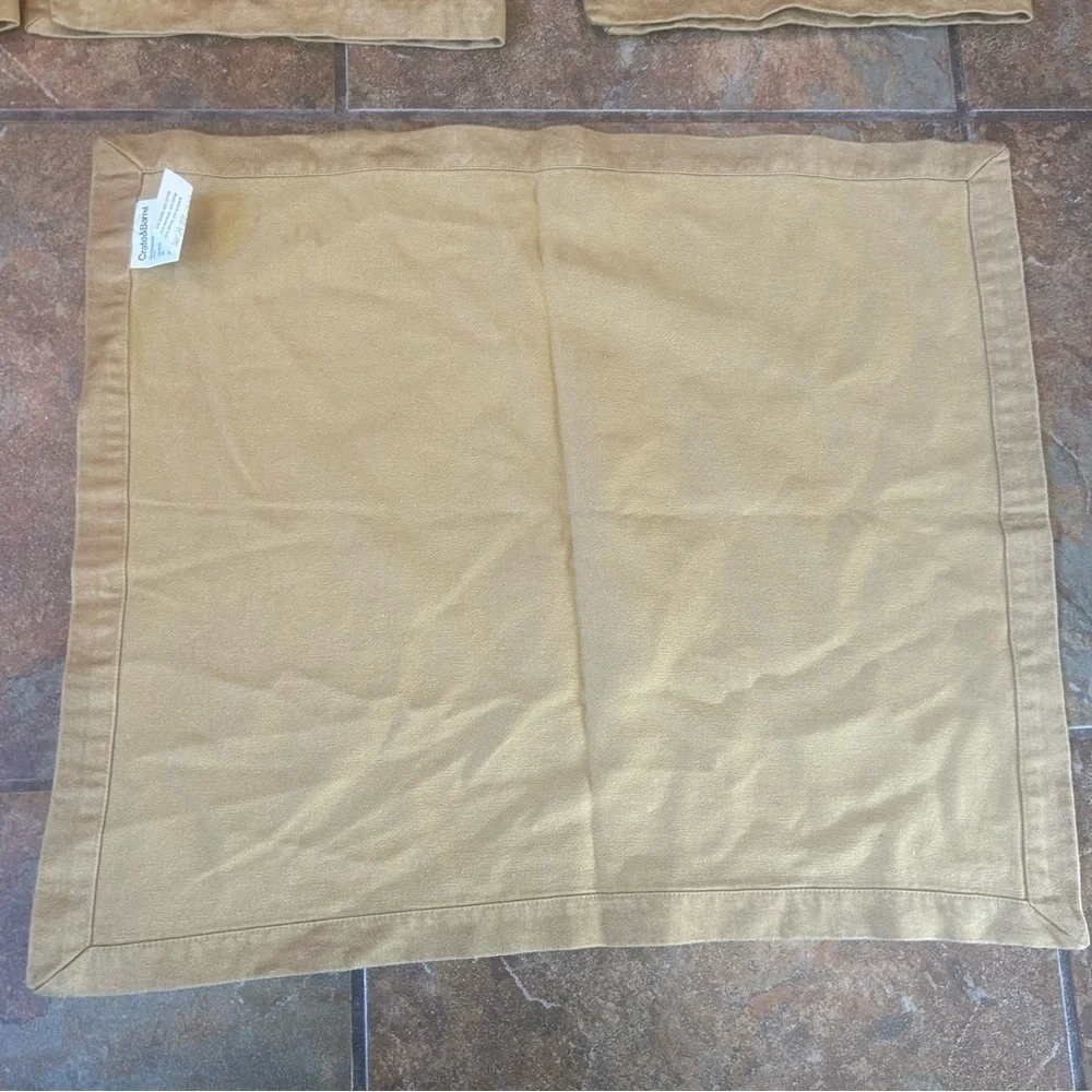 Crate & Barrel Napkin Table Linens Set of 6 Rayon Cotton Sateen Sage Green